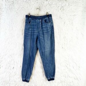 LOFT Outlet Women's High Rise Jogger Jeans Blue Relaxed Fit